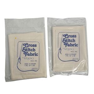 Regency Mills Aida 14 Count Cross‎ Stitch Fabric 12x18 100% Cotton 2 Pack Cream